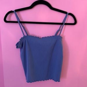 forever 21 women's size large purple crop top with adjustable straps